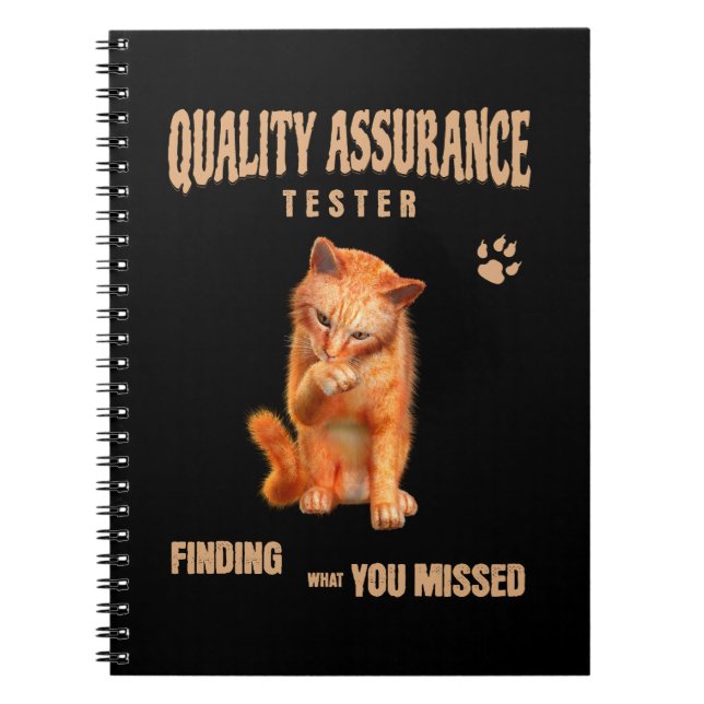 QA Testare Katt Humor Anteckningsbok (Framsidan)