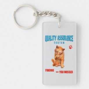 QA Testare Katt Humor Nyckelring