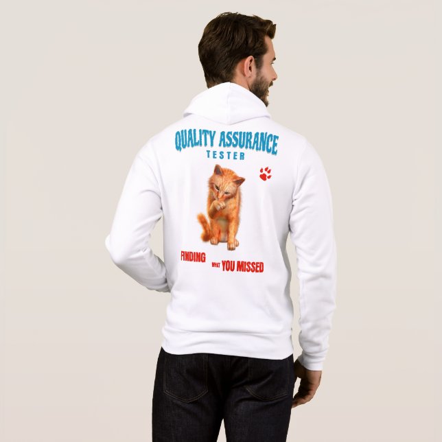 QA Testare Katt Humor T Shirt (Hel baksida)