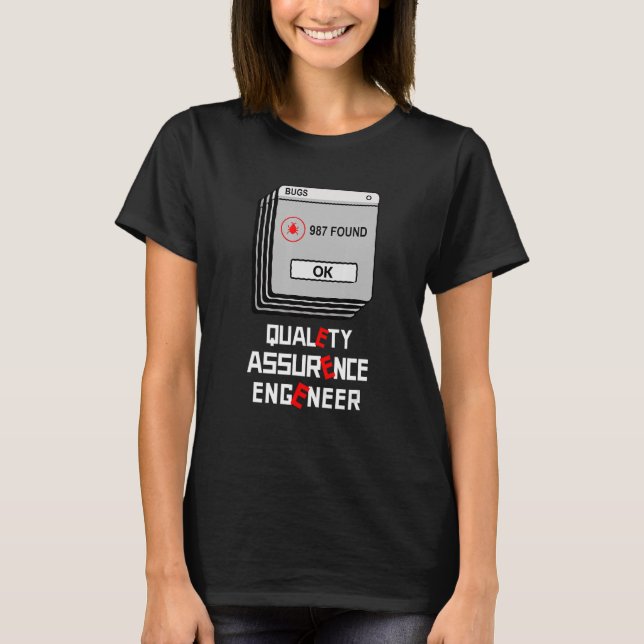 QA Tester Software Developer QA Tester T Shirt (Framsida)