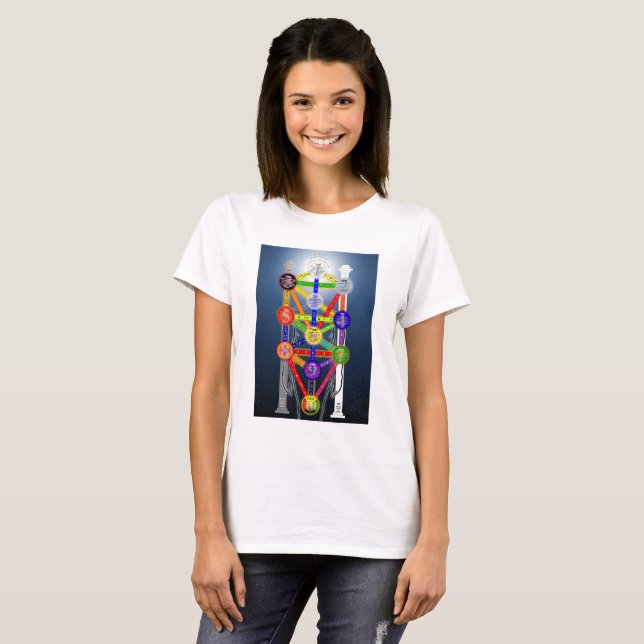 Qabalistiskt Livets Träd Diagram Kabbala  T Shirt (Hel framsida)