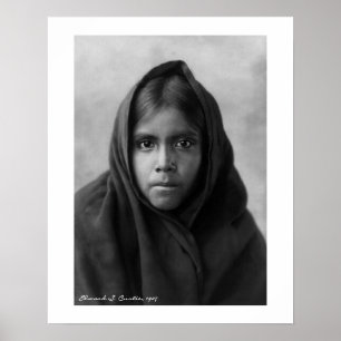 Qahatika flicka av Edward S. Curtis 16 x 20 Poster