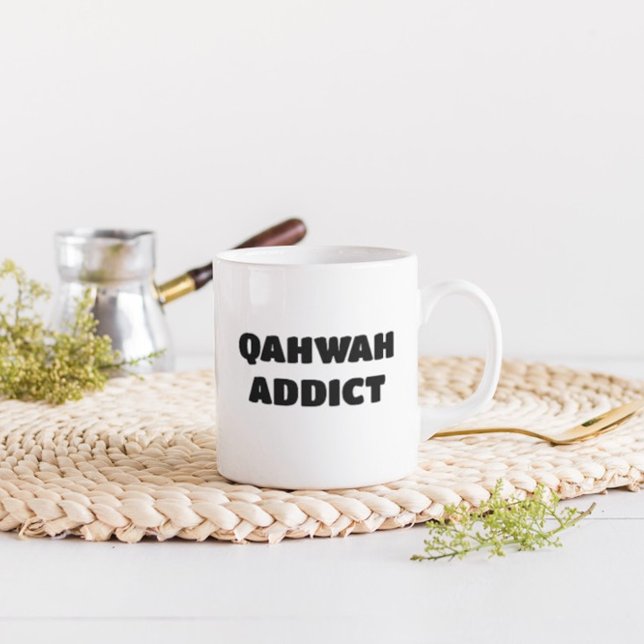 Qahwah Addict Funny Arabiska Kaffemugg (Skapare uppladdad)