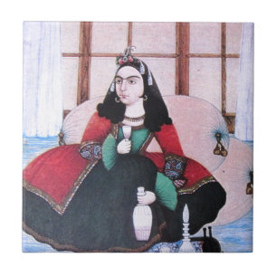 Qajar målning kakelplatta