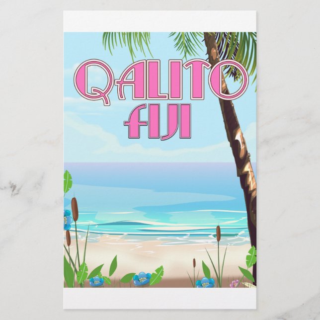 Qalito Fiji-reseaffisch Brevpapper (Framsida)