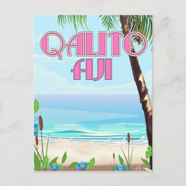 Qalito Fiji-reseaffisch Vykort (Framsida)