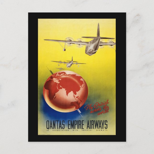 Qantas Empire Airways Vykort (Framsida)