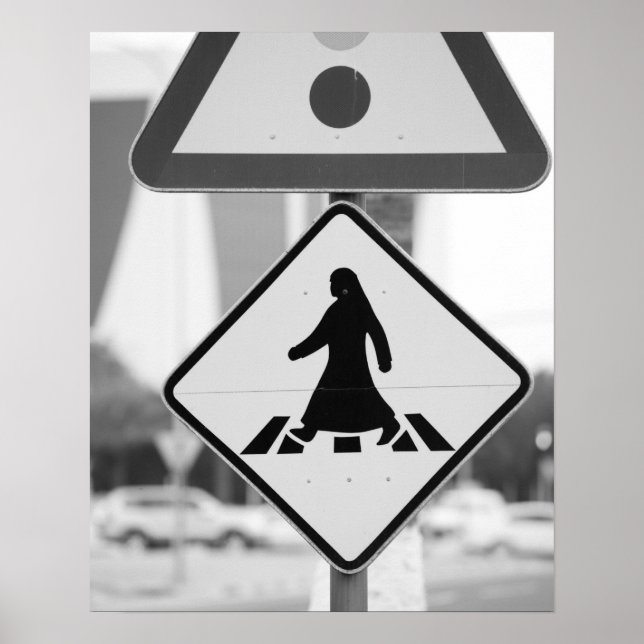 Qatar, Ad Dawhah, Doha. Arabisk fotgängare Poster (Framsidan)