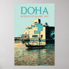 Qatar är ett exempel på islamisk konst från Doha-m Poster