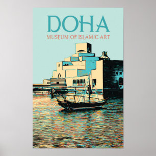 Qatar är ett exempel på islamisk konst från Doha-m Poster