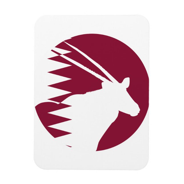 Qatar Arabian oryx Qatari National Animal Flagga Magnet (Vertikal)