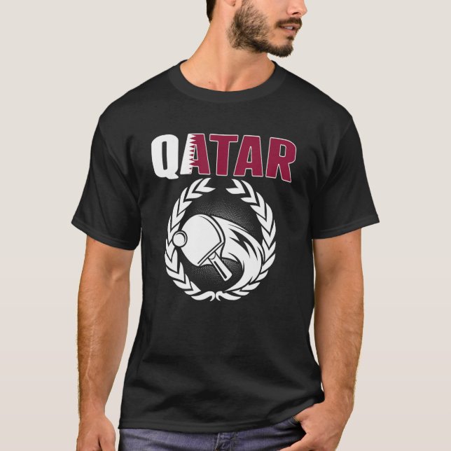 Qatar Bord Tennis Qatari Ping Pong Supporter Spo T Shirt (Framsida)