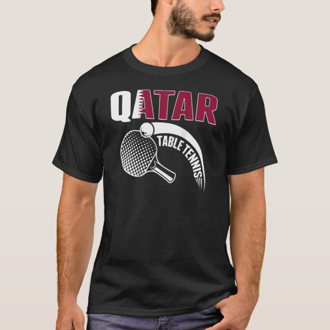 Qatar Bord Tennis Qatari Ping Pong Supporter Spo T Shirt (Framsida)