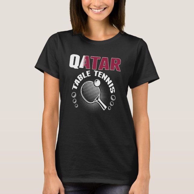 Qatar Bord Tennis Support Qatari Ping Pong Te T Shirt (Framsida)