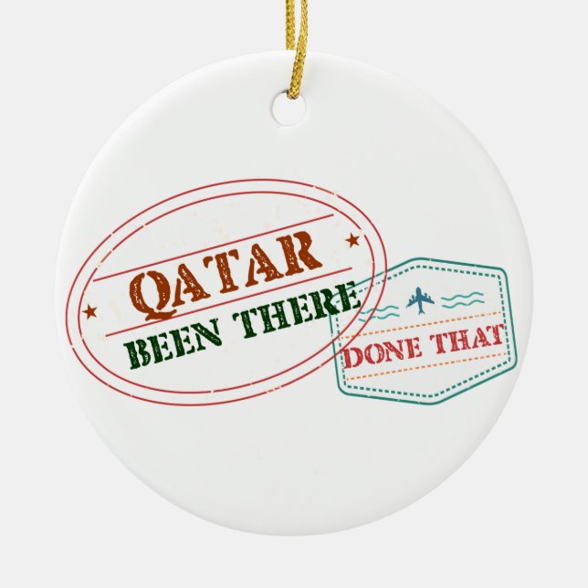 Qatar där gjort det julgransprydnad keramik (Framsidan)