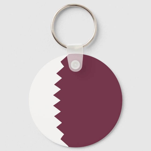 Qatar Fisheye Flagga Keychain Nyckelring (Framsida)
