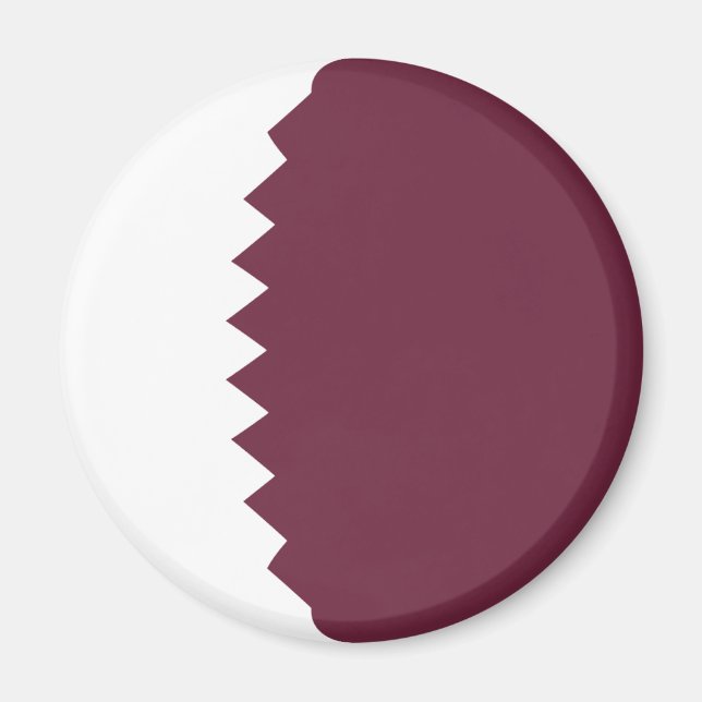 Qatar Fisheye Flagga Magnet (Framsidan)