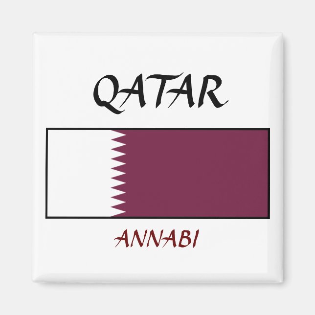 Qatar Flagga ’ANNABI’ Magnet (Framsidan)
