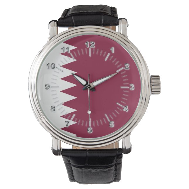 Qatar flagga armbandsur (Framsida)