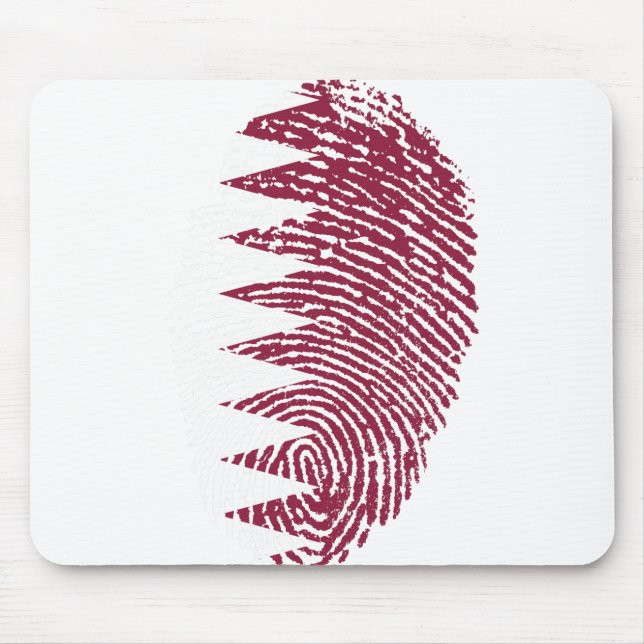Qatar Flagga Fingerprint Land Pride Identitet Musmatta (Framsidan)