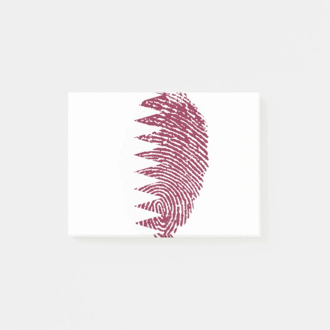 Qatar Flagga Fingerprint Land Pride Identitet Post-it Block (Framsida)