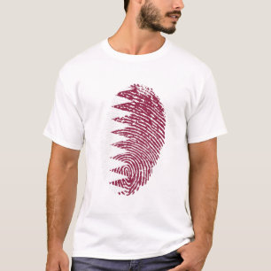 Qatar Flagga Fingerprint Land Pride Identitet T Shirt