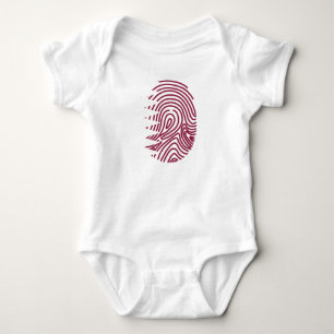 Qatar Flagga Fingerprint T Shirt