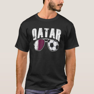 Qatar Flagga Football Sunglasses Qataris Fläkt T Shirt