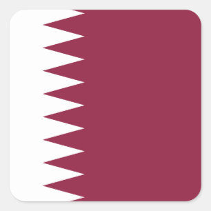 Qatar Flagga Fyrkantigt Klistermärke
