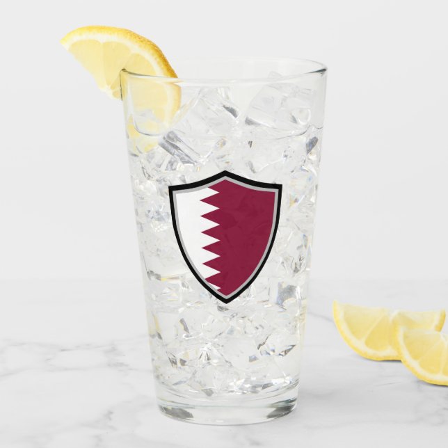 Qatar flagga glaskopp (Framsida Ice)