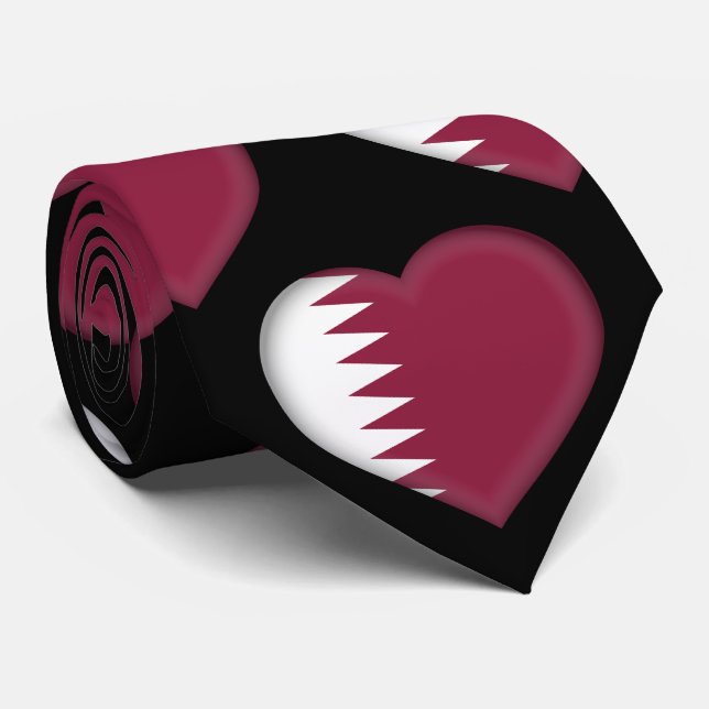 Qatar Flagga Heart Mönster Slips (Rullad)