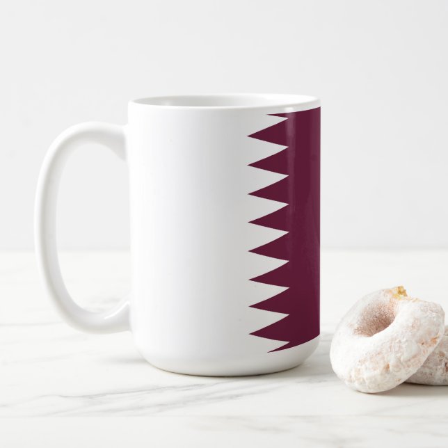 Qatar flagga kaffemugg (Med munk)