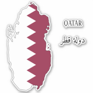 Qatar Flagga Karta Klistermärken