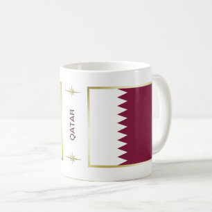 Qatar Flagga + Karta Mugg