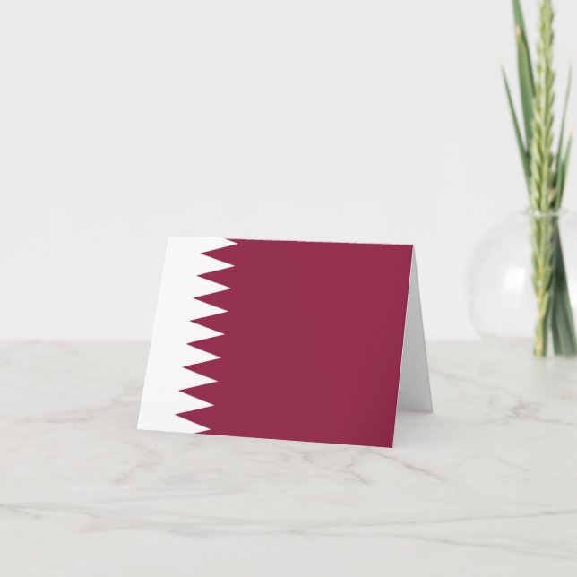 Qatar Flagga Kort (Framsida)