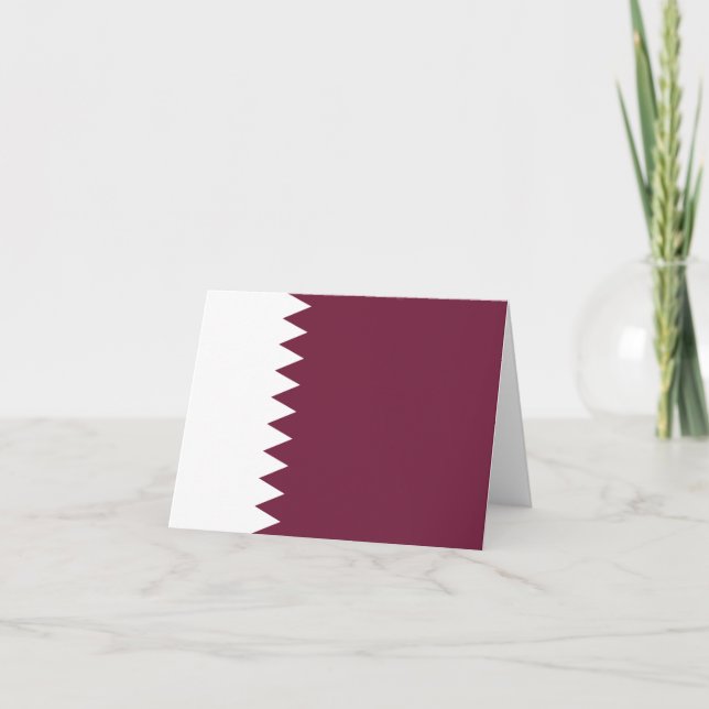 Qatar Flagga Notkort Kort (Framsida)