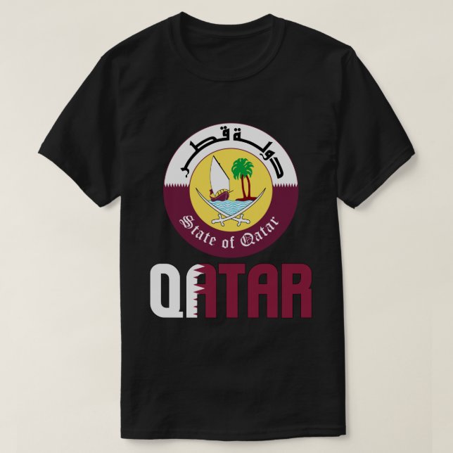 Qatar-Flagga och Jacka av Arm Patriotic T Shirt (Design framsida)