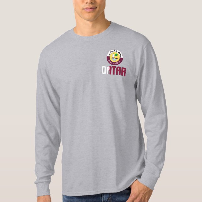 Qatar-Flagga och Jacka av Arm Patriotic T Shirt (Framsida)