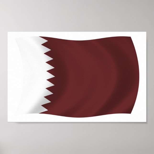 Qatar-Flagga Poster utskrift (Framsidan)