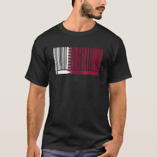 Qatar Flagga Qatari Heritage Roots Barcode Qatari T Shirt