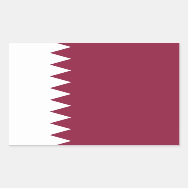 Qatar Flagga Rektangulärt Klistermärke (Framsida)