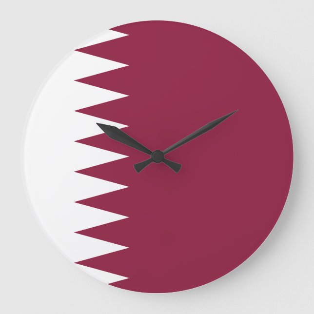 Qatar Flagga Stor Klocka (Framsida)