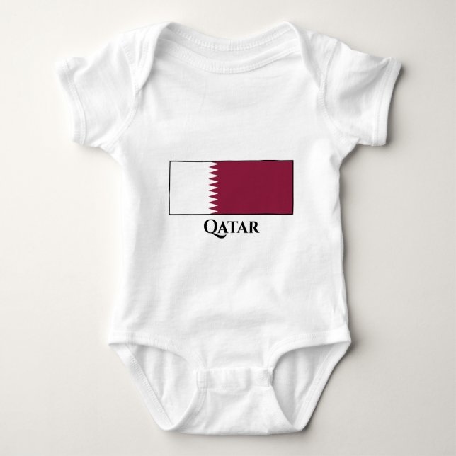 Qatar Flagga T Shirt (Framsida)