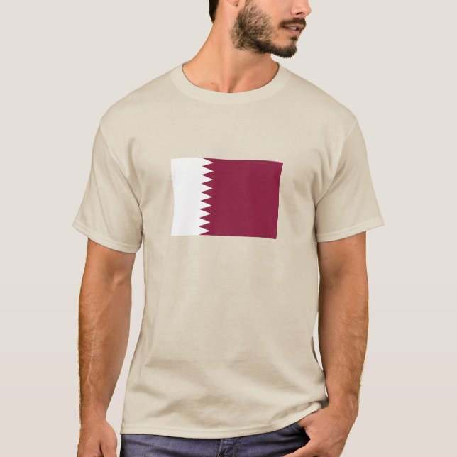 Qatar Flagga T Shirt (Framsida)