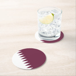 Qatar flagga underlägg papper rund