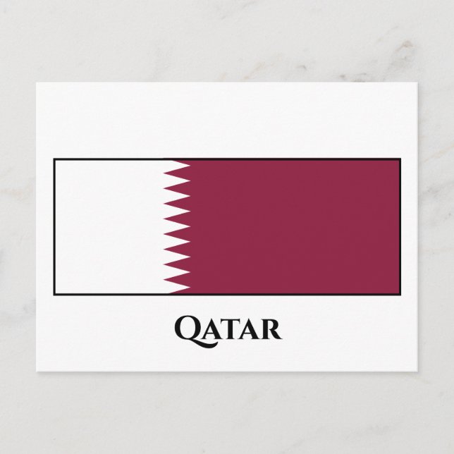 Qatar Flagga Vykort (Framsida)