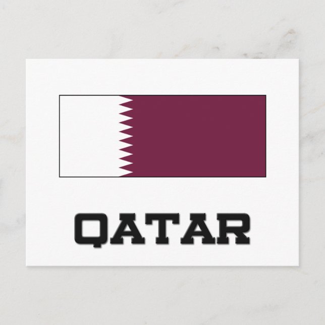 Qatar Flagga Vykort (Framsida)