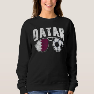 Qatar Flaggfotboll Solglasögon Qataris Supporter F T Shirt