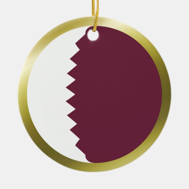 Qatar flaggprydnad julgransprydnad keramik (Framsidan)