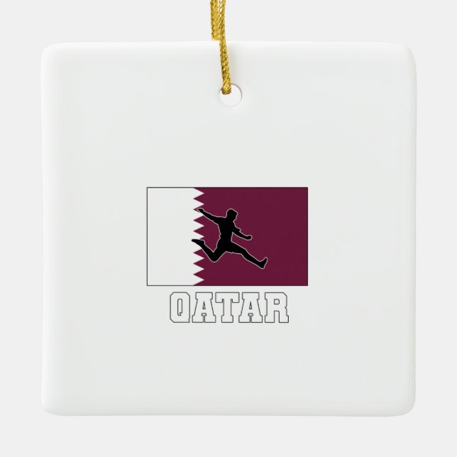 Qatar Football Soccer National Team Julgransprydnad Keramik (Framsida)